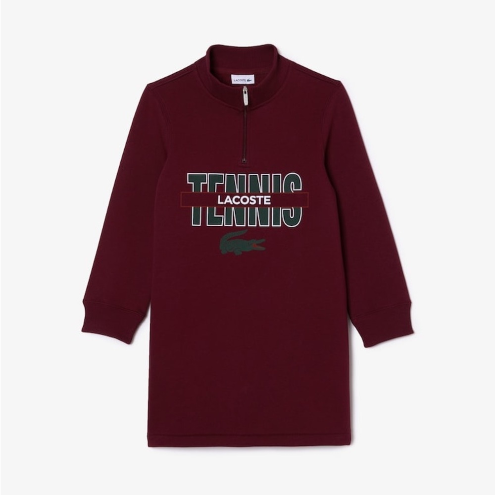 Lacoste girls Maroon Tennis Sweatshirt dress